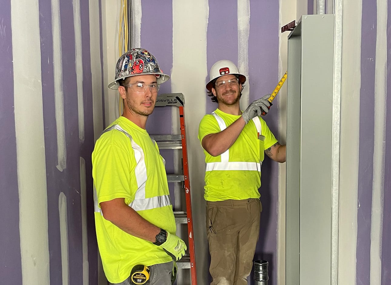 Employees at construction site