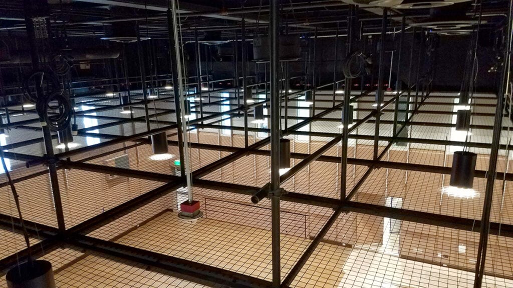 Ceiling grid with leights